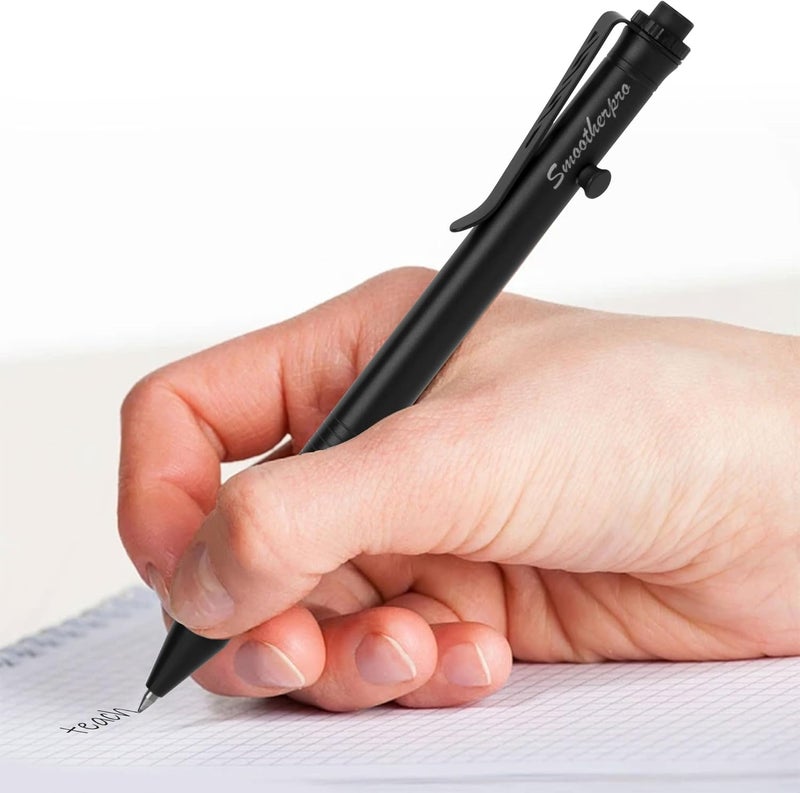 SMOOTHERPRO Bolt Action Pen, Stainless Steel Ballpoint Pen Compatible with Pilot G2 Refill, EDC Pen for Writing, Left-Handed Friendly, Black(TC141BK) - Image 5